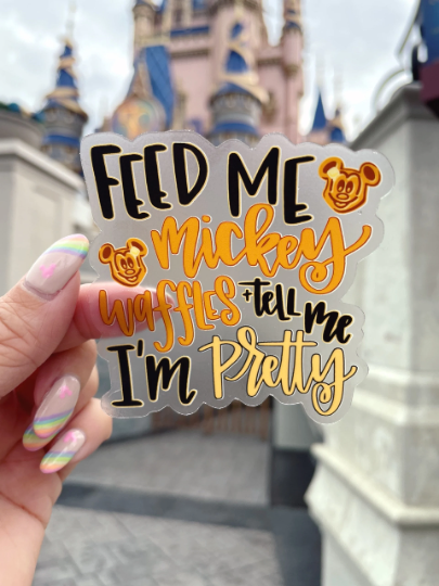 Feed Me Mickey Waffles Sticker