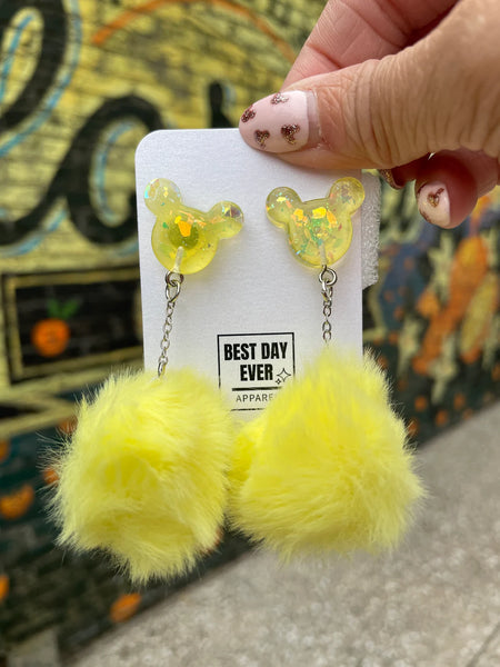 Mickey Puffball Earrings